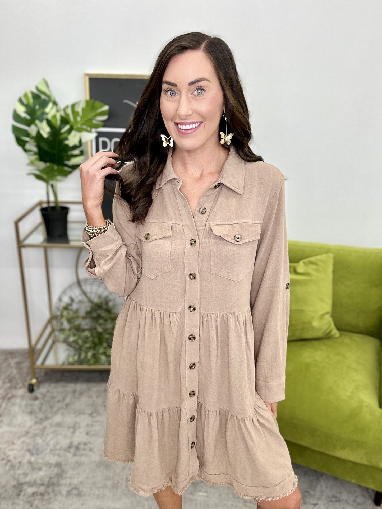 The Buttoned Up Dress-3 Colors/AS