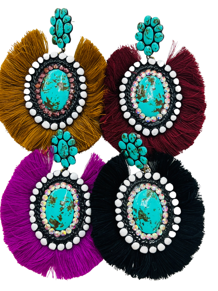 The Marle Concho Earrings-4 Colors