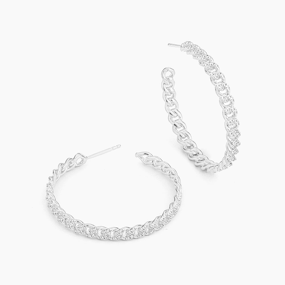 ES Hand In Hand Cuban Hoop Earrings