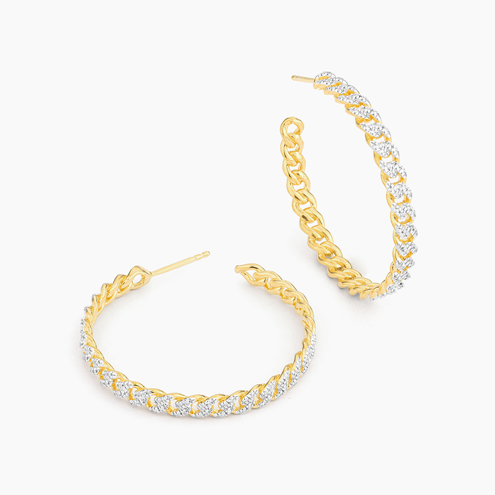 ES Hand In Hand Cuban Hoop Earrings
