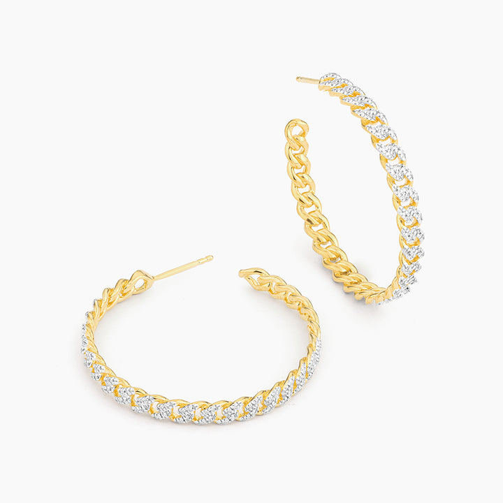 ES Hand In Hand Cuban Hoop Earrings