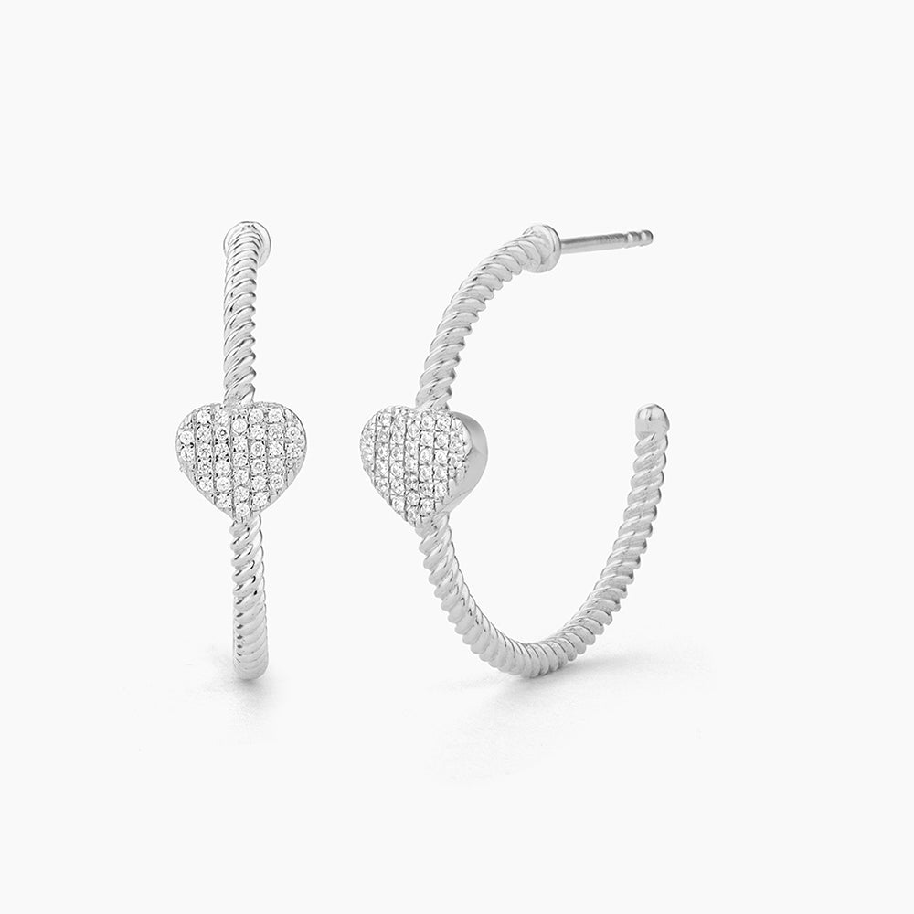 ES Heart Hoop Earrings