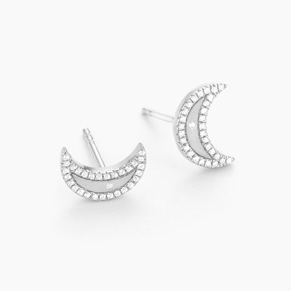 ES Crescent Moon Stud Earrings