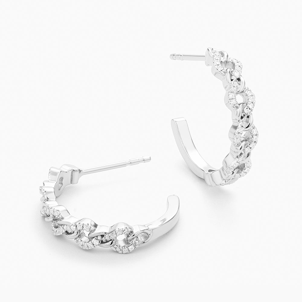 ES Mixed Link Hoop Earrings