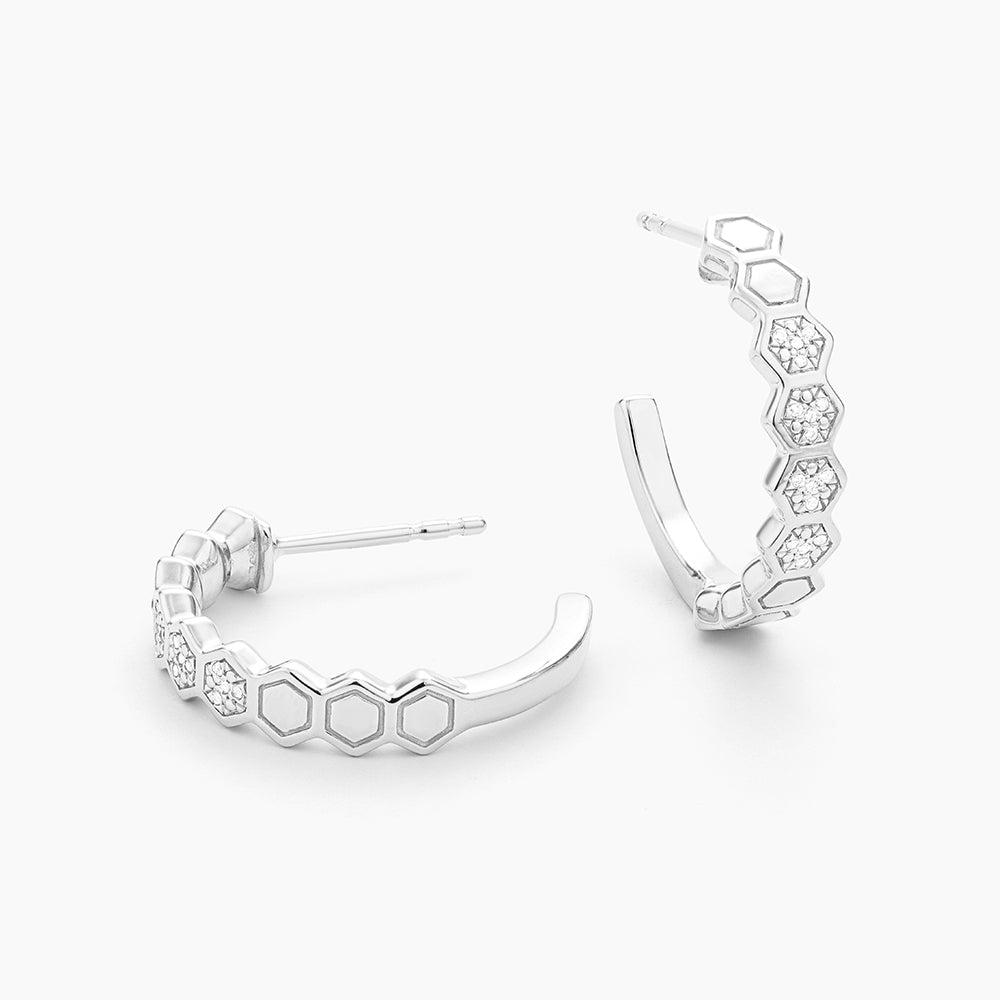 ES Oh Beehive! Honeycomb Hoop Earrings