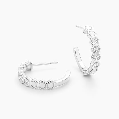 ES Oh Beehive! Honeycomb Hoop Earrings