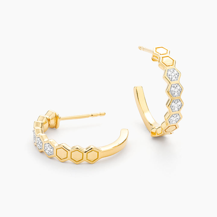 ES Oh Beehive! Honeycomb Hoop Earrings