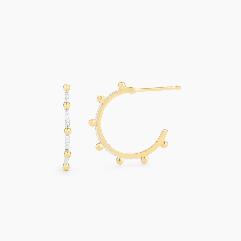 ES Pearls Of Gold Hoop Earrings