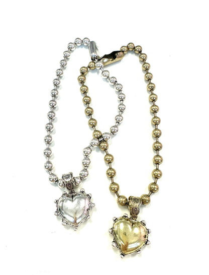 The Studded Heart Necklace- 3 Colors