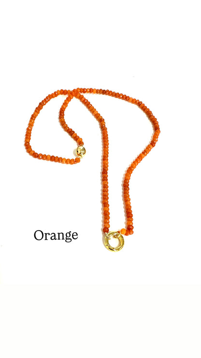 Agate Bead Magic Charm Bar Necklace-18"