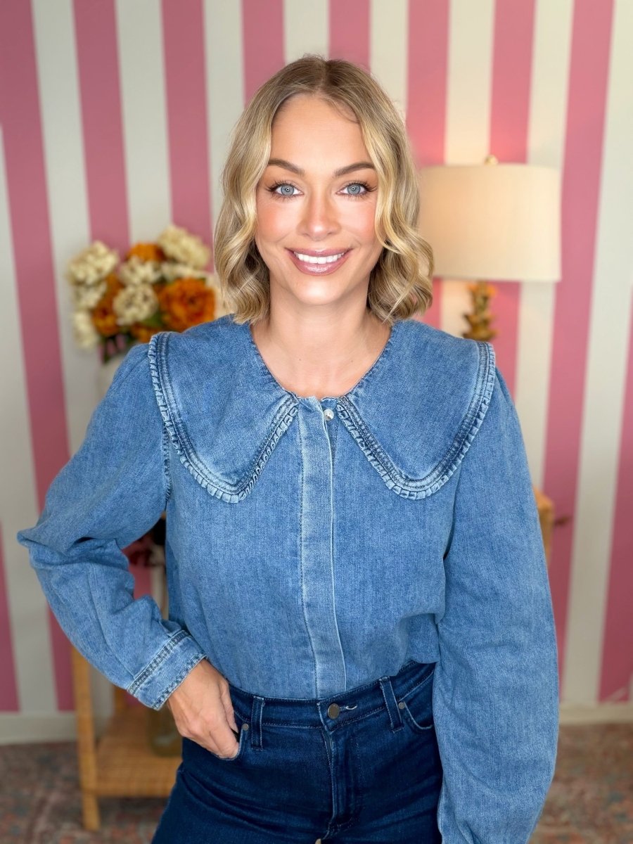 The Denim Collar Top