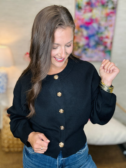 The Rose Button Sweater in 2 Colors