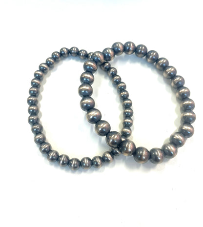 Navajo Sterling Pearl Stretch Bracelets