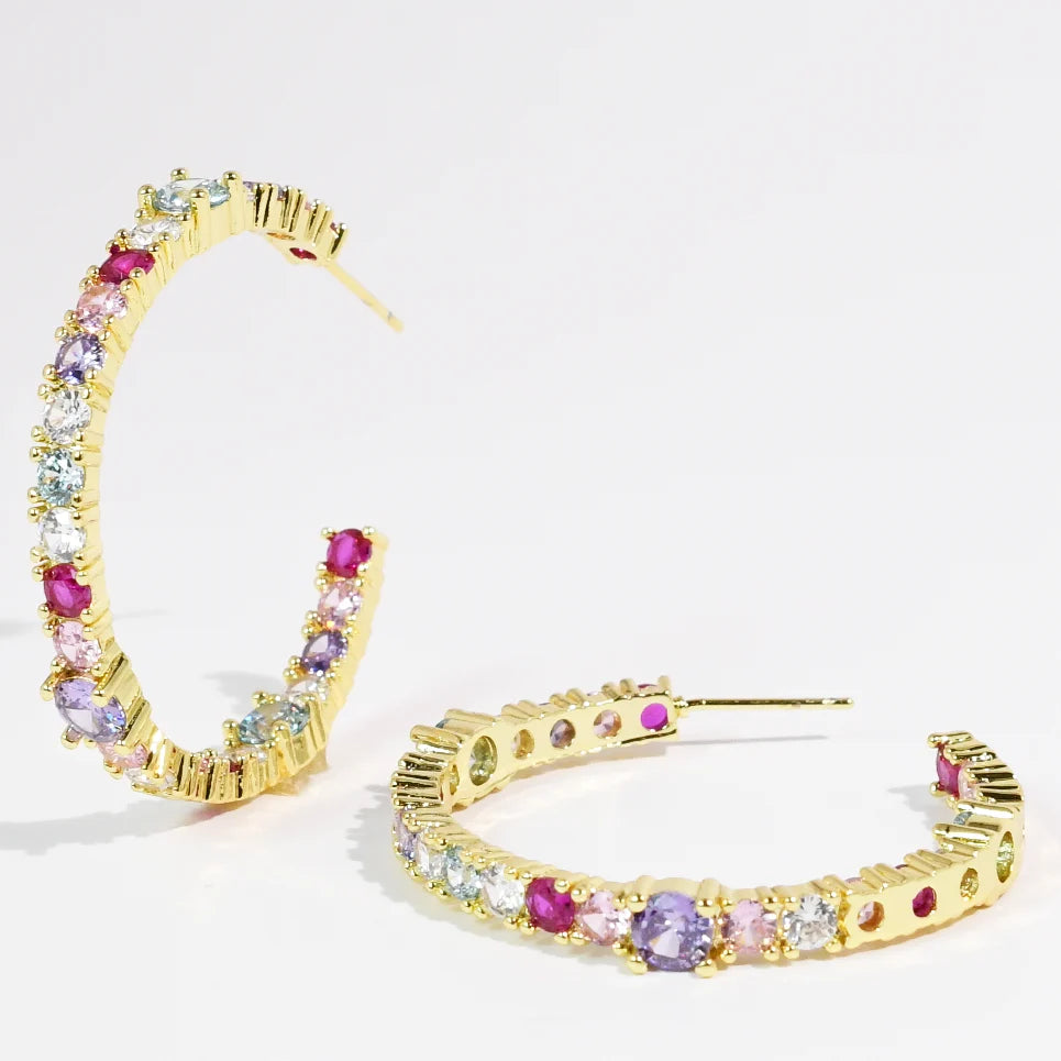 The Colorful Crystal Hoops