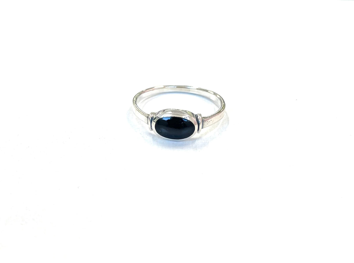 Sterling Ring-Black Center Stone