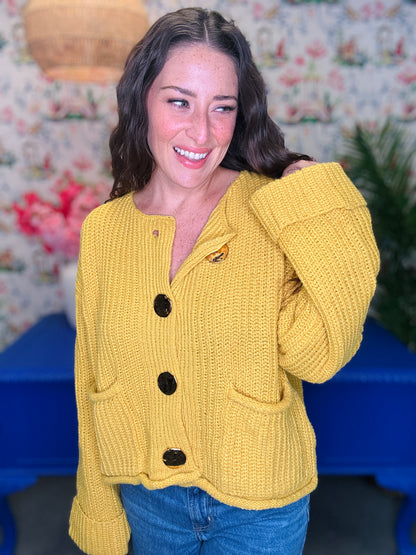 The Big Button Cardigan- 2 Colors