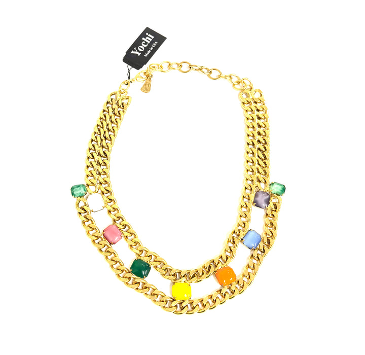 Yochi Colorful Stones Necklace