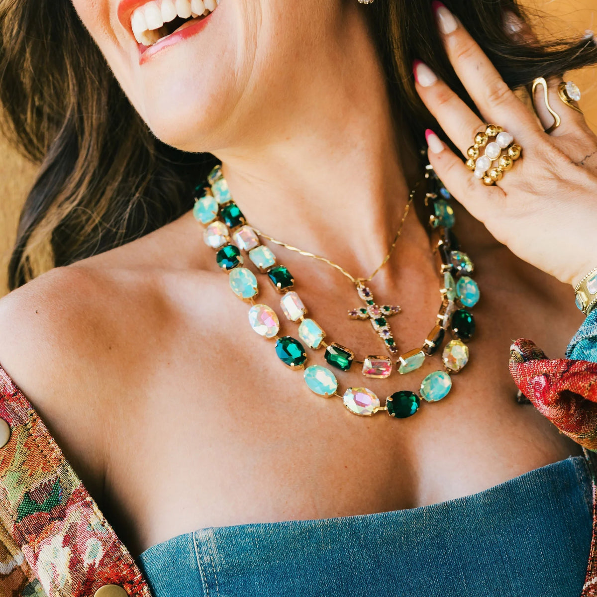 The Layered Round Crystal Necklace
