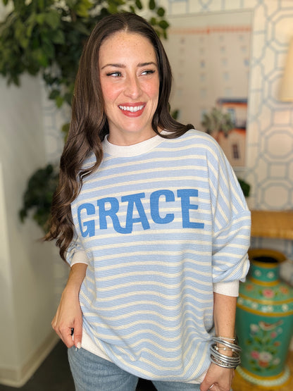 The Honey Knit Striped Grace Pullover