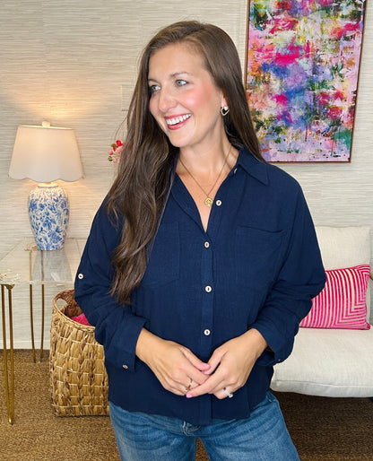 The relaxed linen Top