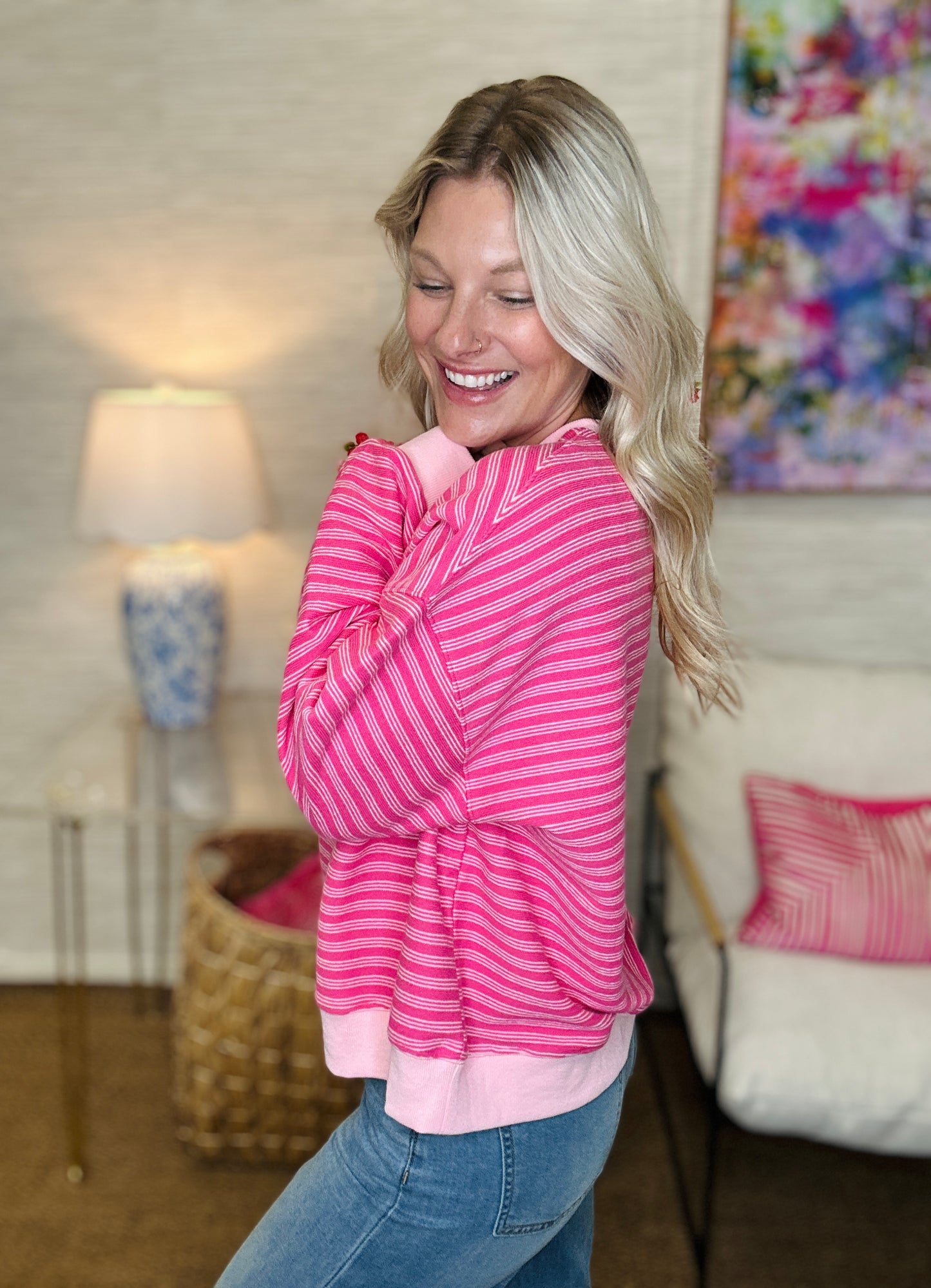The Couture Pullover in Pink