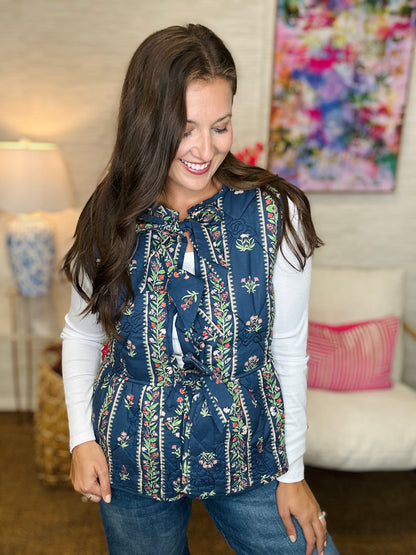 The Navy Quilted Vest
