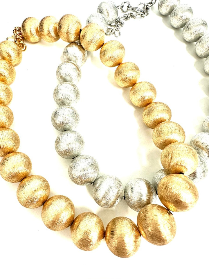 The Big Ball Brushed Necklace- 2 Colors