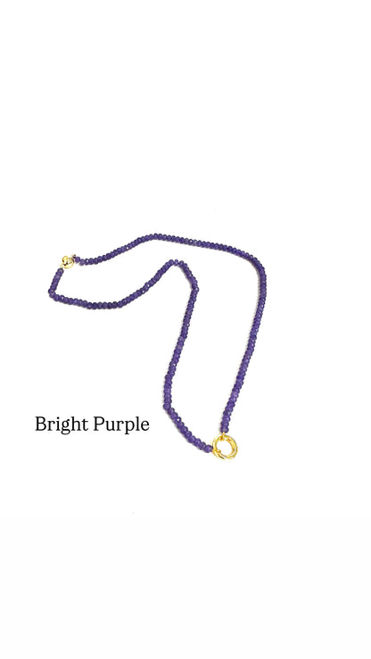 Agate Bead Magic Charm Bar Necklace-18"