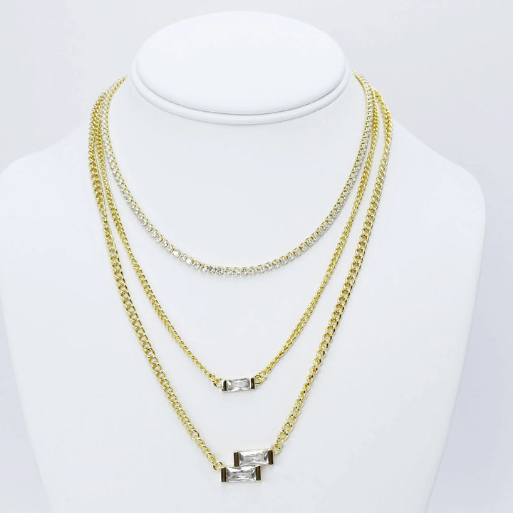 The STEAL Crystal Trinity Layer Necklace