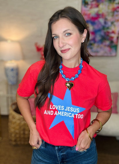 Red, White & America Too Tee