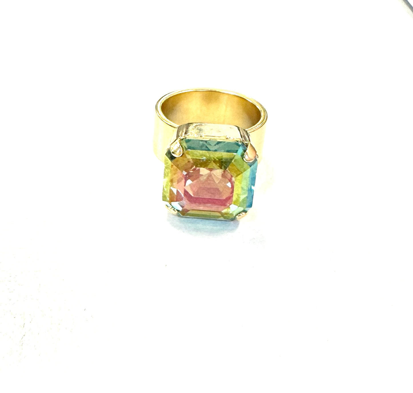 TOVA Green Square Ring
