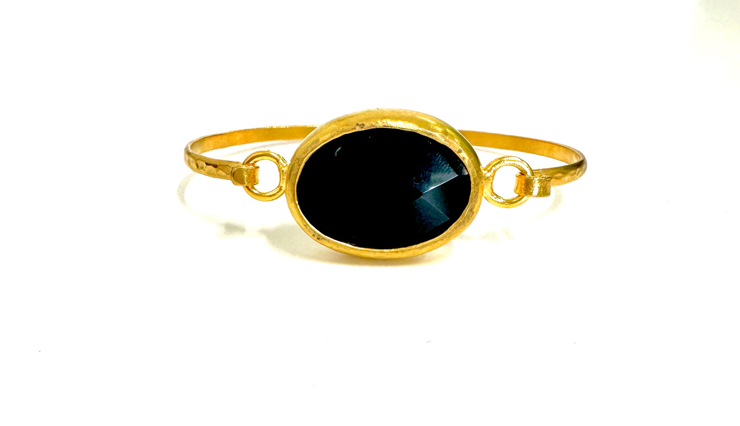 The Gilded Mega Stone Hinge Bangle