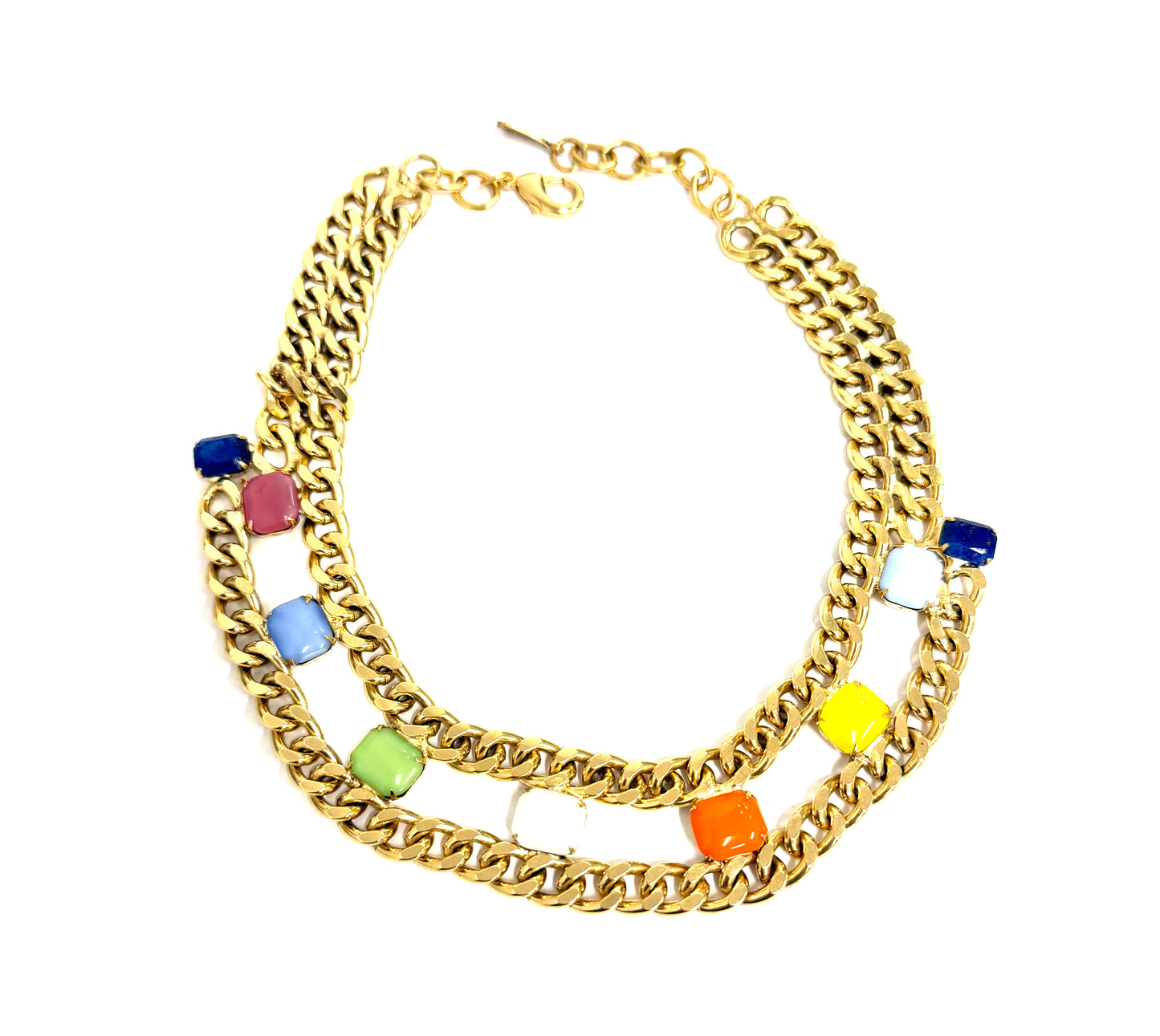 The Yochi Spread Stones Necklace in Colors