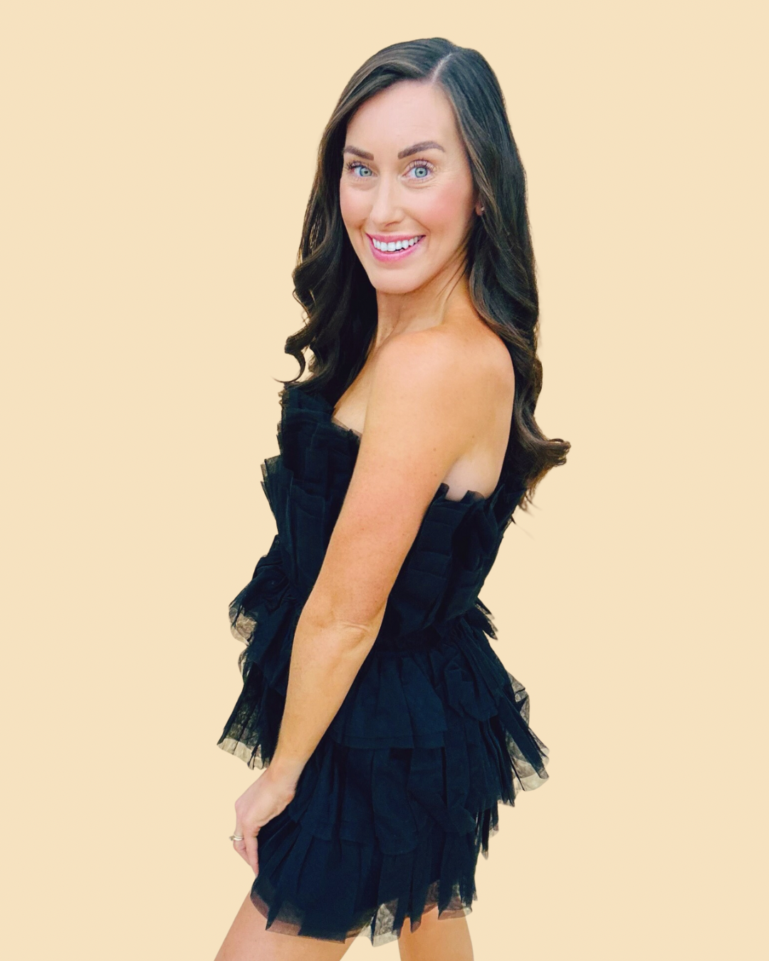 The Powder Puff Dress in Black