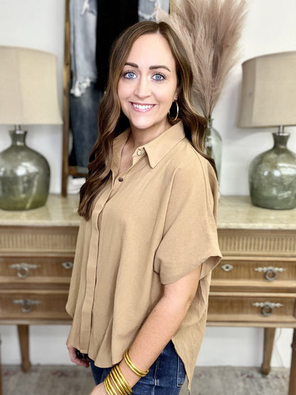 The Mocha Linen Top