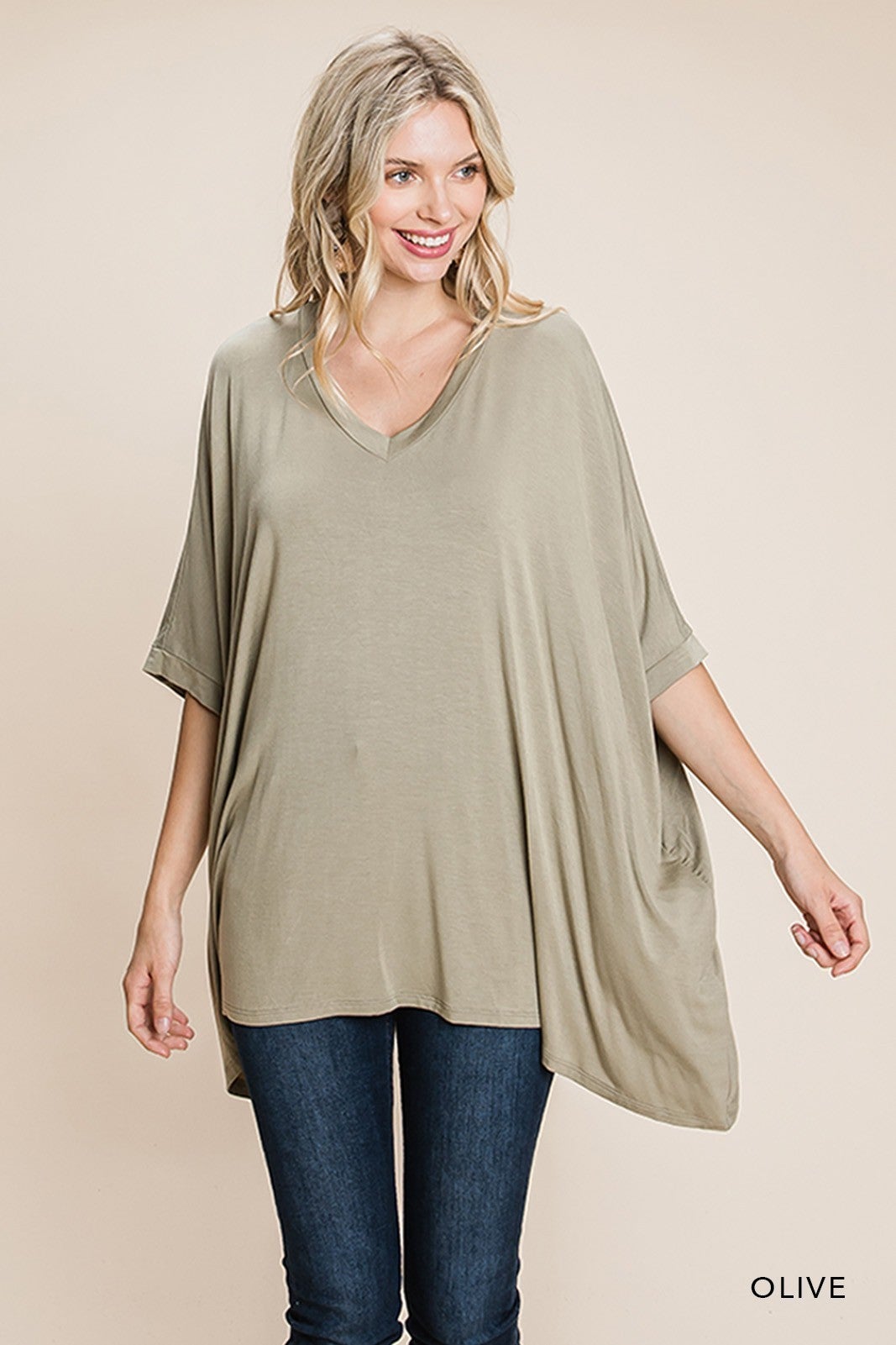 The V Knit Poncho Top - 3 Colors, AS
