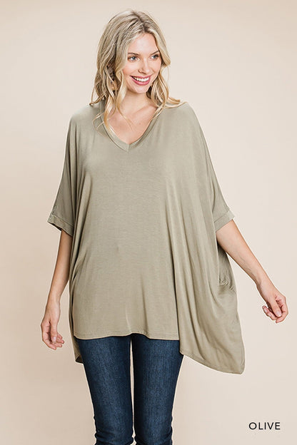 The V Knit Poncho Top - 3 Colors, AS