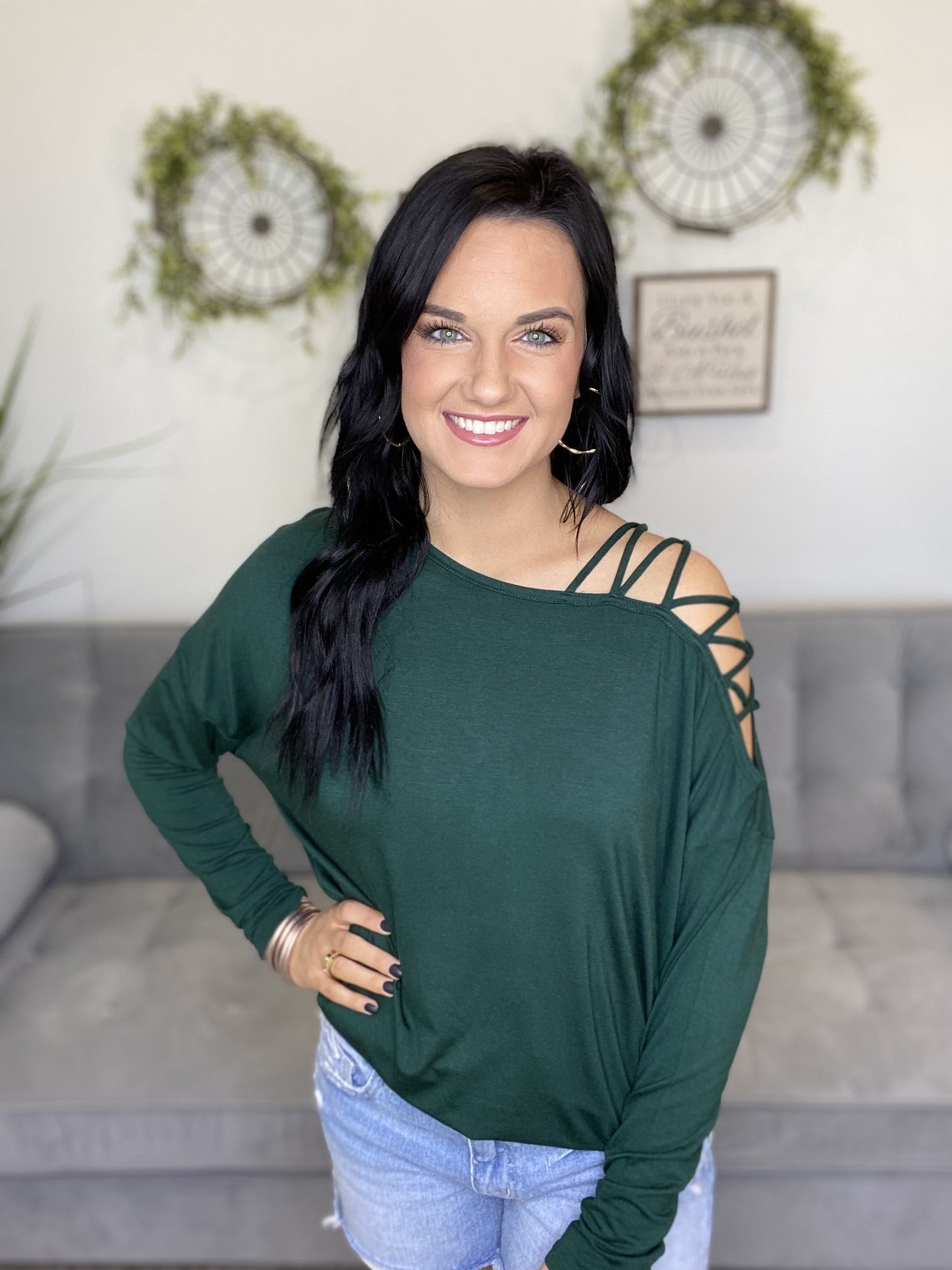 Strappy Shoulder Dolman in 3 Colors-All Sizes