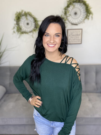 Strappy Shoulder Dolman in 3 Colors-All Sizes