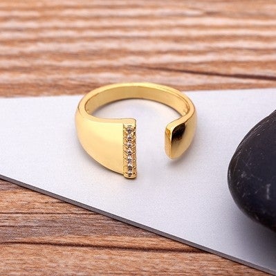 Dainty Crystal Initial Ring