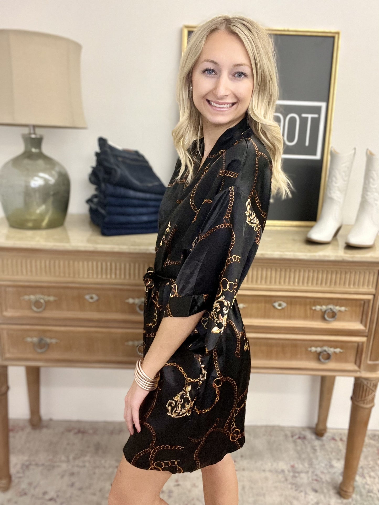 The Hadid Black Chains Robe