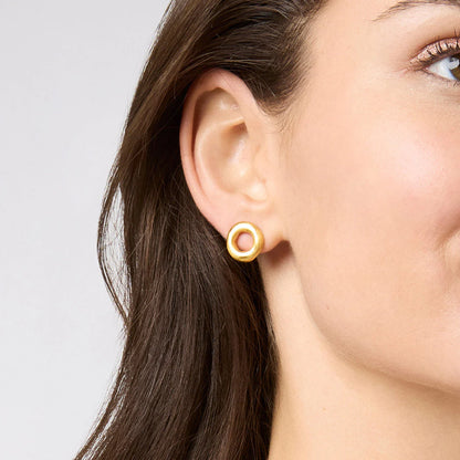 JV Wave Circle Studs