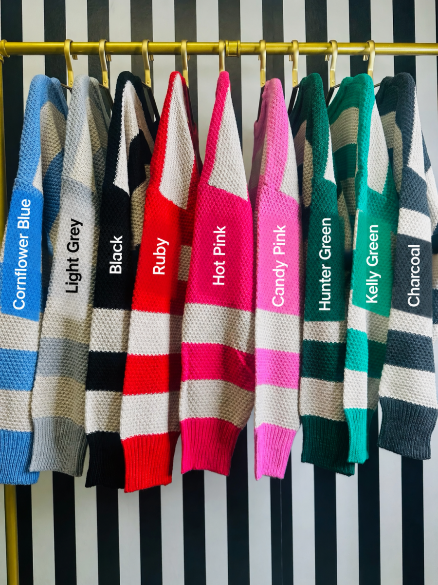 The Steal Striped Crew Sweater in 9 Colors
