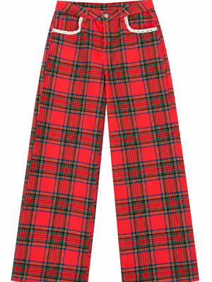 P&P Red Plaid Jeans