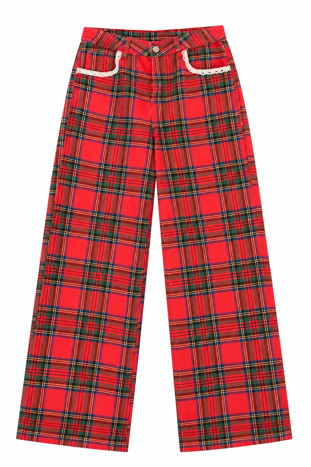 P&P Red Plaid Jeans