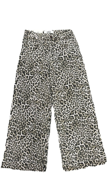 Leopard print pants on a white background