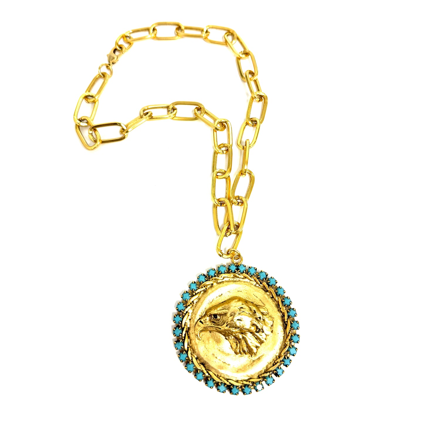 The Yochi Eagle Mega Coin Necklace
