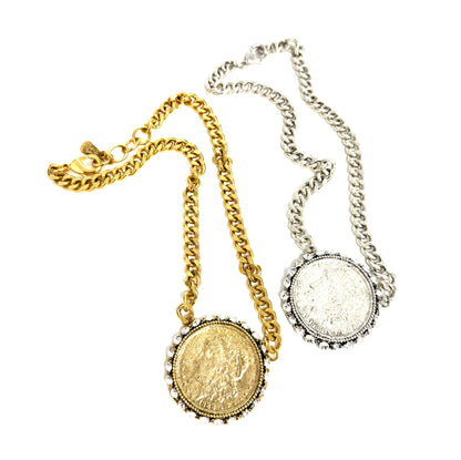 The Yochi Framed Queen Coin Necklace
