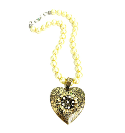 The Pearl Heart Locket Necklace