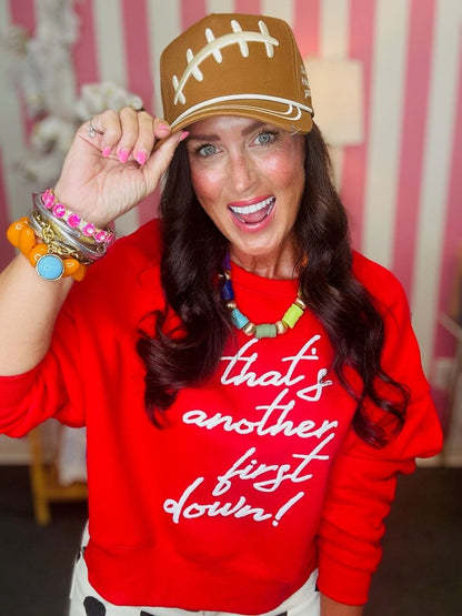 The That's Another First Down Puff Crop Sweatshirt